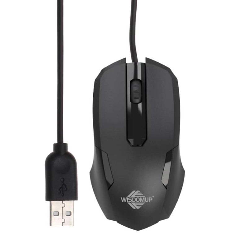 MOUSE OPTICO ALAMBRICO CABLE USB PC NOTEBOOK OFICINA COLEGIO WISDOMUP JS-01