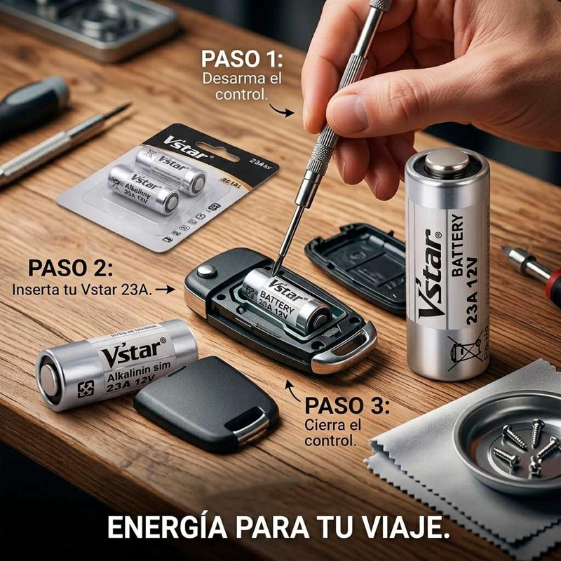 PILA 23A 12V PARA CONTROL VEHICULO AUTO ALARMA CASA TIMBRE VSTAR - 6