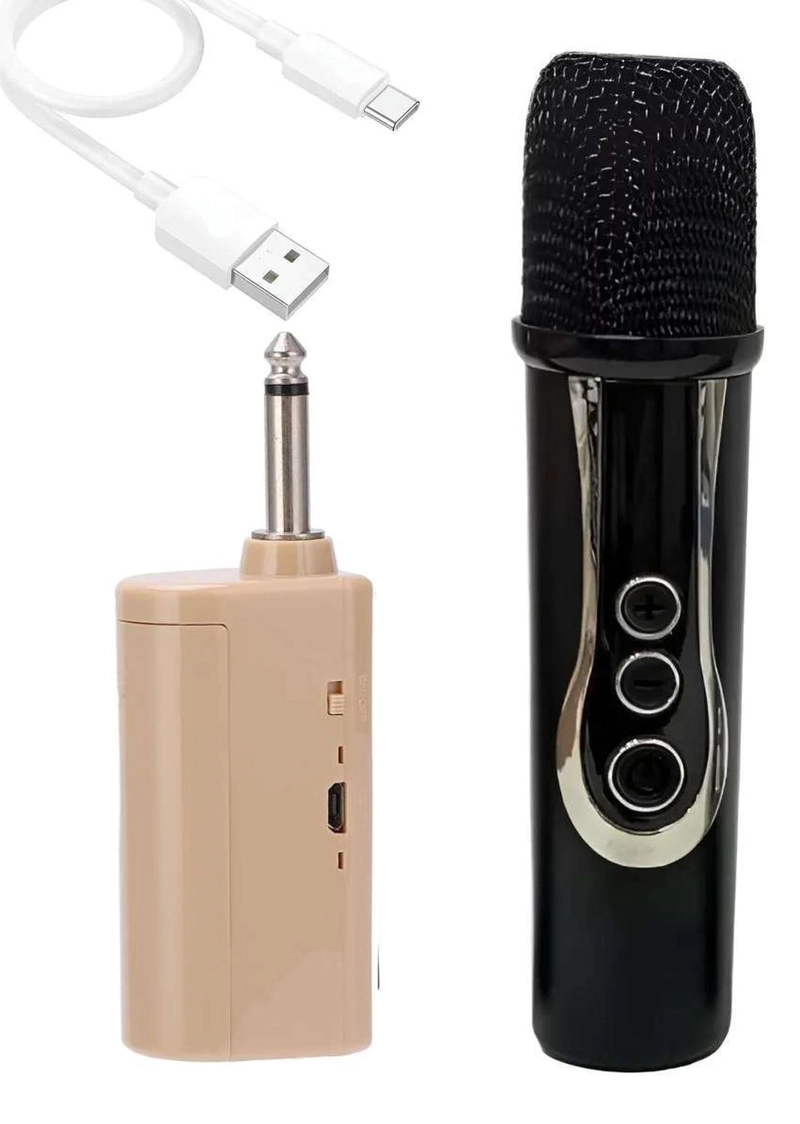 MINI MICROFONO INALAMBRICO RECARGABLE PORTATIL PARA KARAOKE RECARGABLE - 6