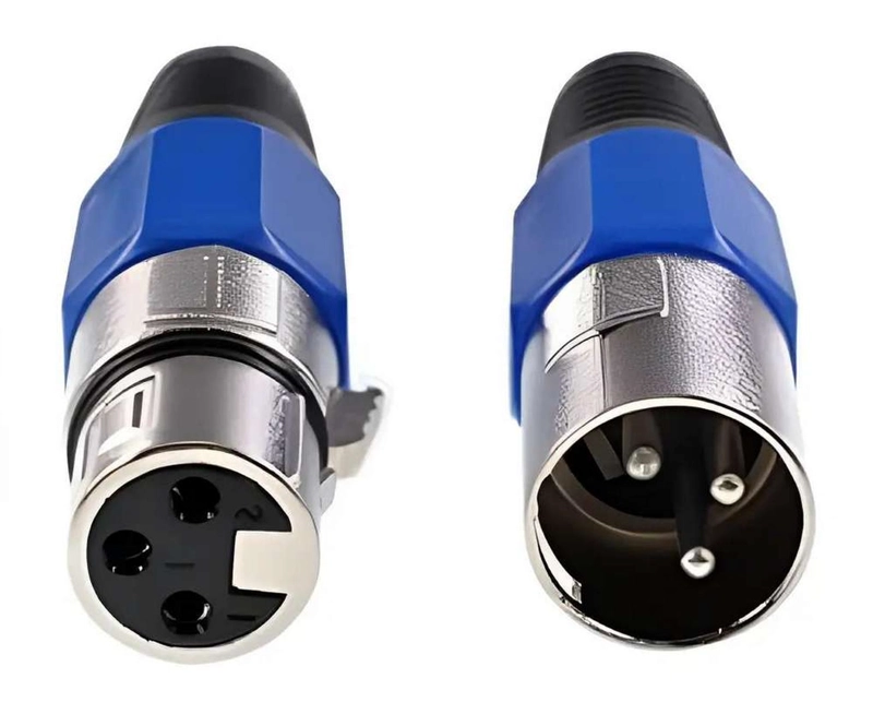 2 CONECTORES XLR CANON REPUESTO CABLE MICROFONO GUITARRA AUX 1 MACHO 1 HEMBRA - 1