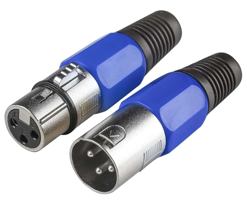 2 CONECTORES XLR CANON REPUESTO CABLE MICROFONO GUITARRA AUX 1 MACHO 1 HEMBRA - 2