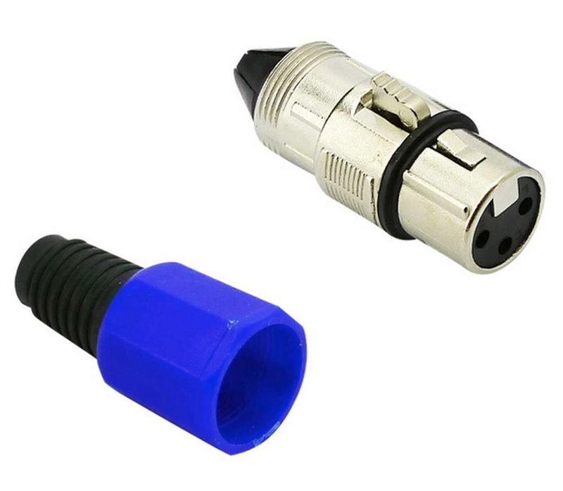 2 CONECTORES XLR CANON REPUESTO CABLE MICROFONO GUITARRA AUX 1 MACHO 1 HEMBRA - 6