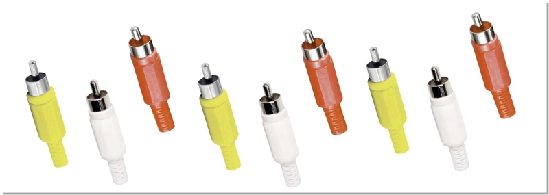 3 SET CONECTORES RCA AUDIO VIDEO REPUESTO SOLDAR ARMAR JUEGO 3X PACK - 2