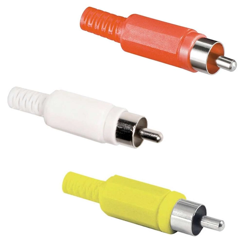 3 SET CONECTORES RCA AUDIO VIDEO REPUESTO SOLDAR ARMAR JUEGO 3X PACK - 3