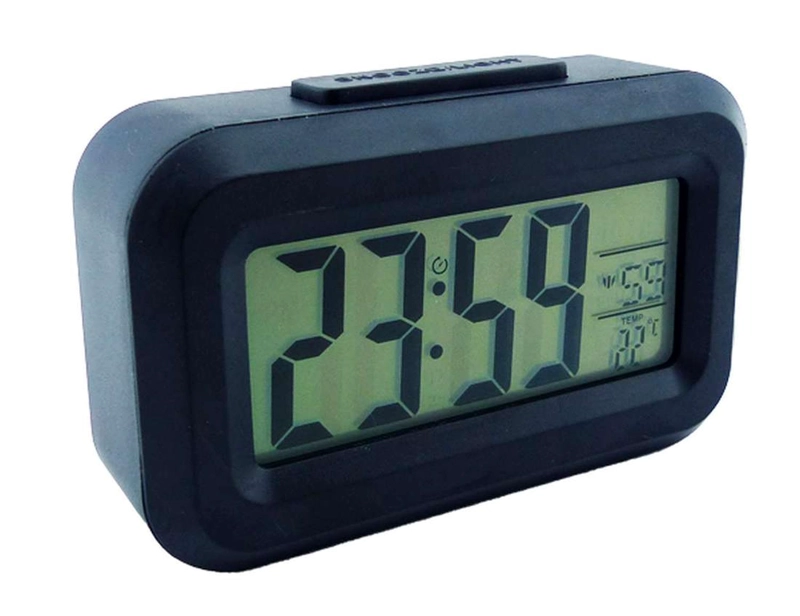 MINI RELOJ DESPERTADOR DIGITAL LUZ LED ALARMA TEMPERATURA A PILAS - 1