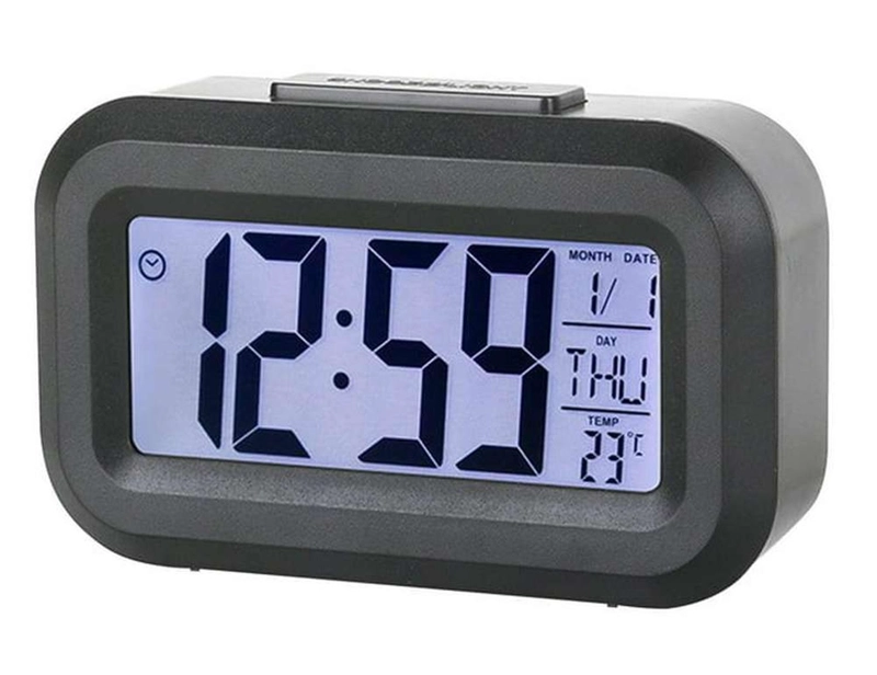 MINI RELOJ DESPERTADOR DIGITAL LUZ LED ALARMA TEMPERATURA A PILAS - 2
