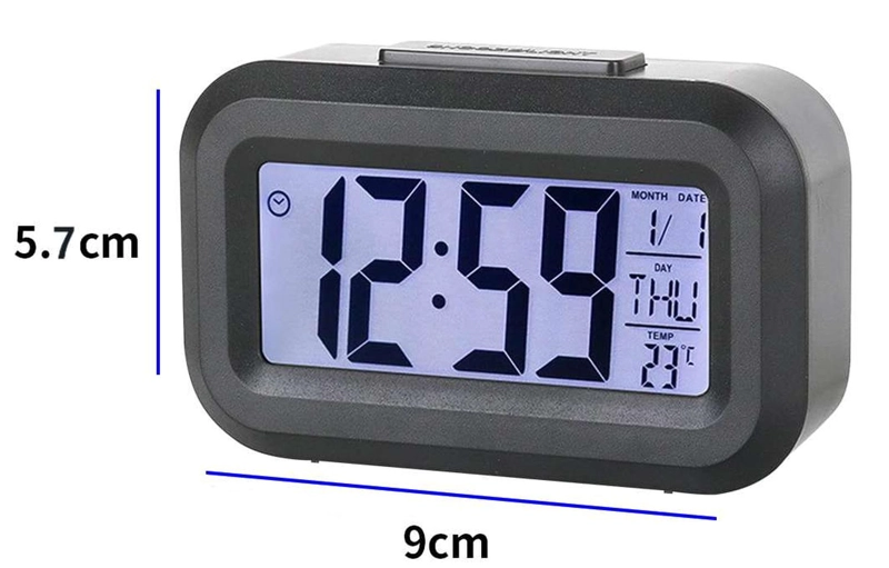 MINI RELOJ DESPERTADOR DIGITAL LUZ LED ALARMA TEMPERATURA A PILAS - 4
