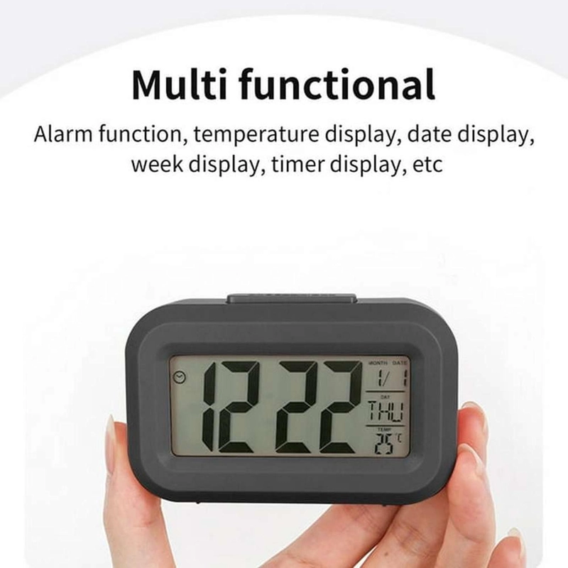 MINI RELOJ DESPERTADOR DIGITAL LUZ LED ALARMA TEMPERATURA A PILAS - 5