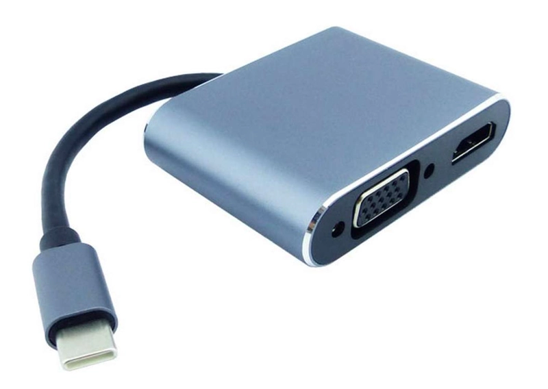 HUB ADAPTADOR CABLE USB TIPO C MACHO PARA VGA HDMI CONVERSOR 4 EN 1