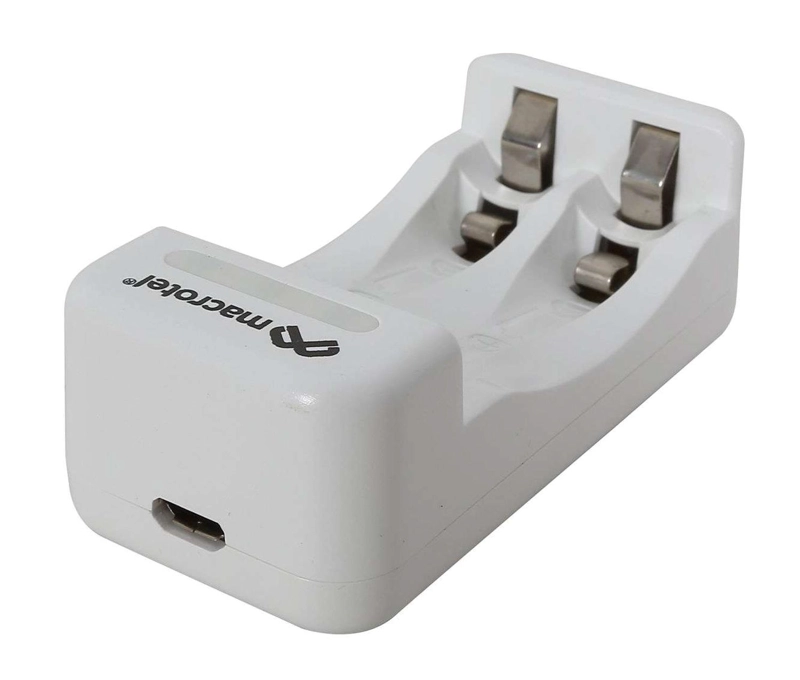 CARGADOR DE PILAS RECARGABLES AAA AA BATERIAS 9V CABLE USB MACROTEL - 3