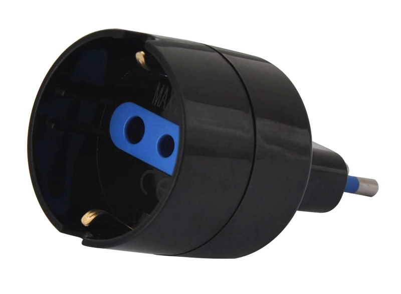 ADAPTADOR ENCHUFE CORRIENTE ELECTRICO SCHUKO TIPO E MACROTEL ME1109N - 1