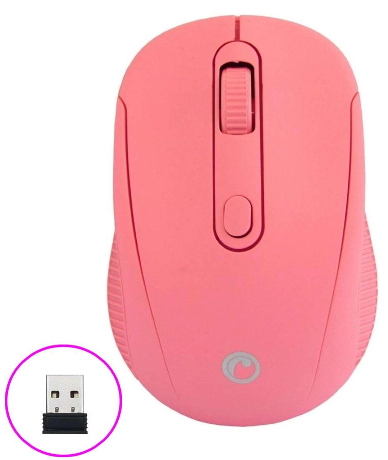 MOUSE INALAMBRICO ROSA USB COLOR ROSADO PC NOTEBOOK PINK FD-223PK - 2