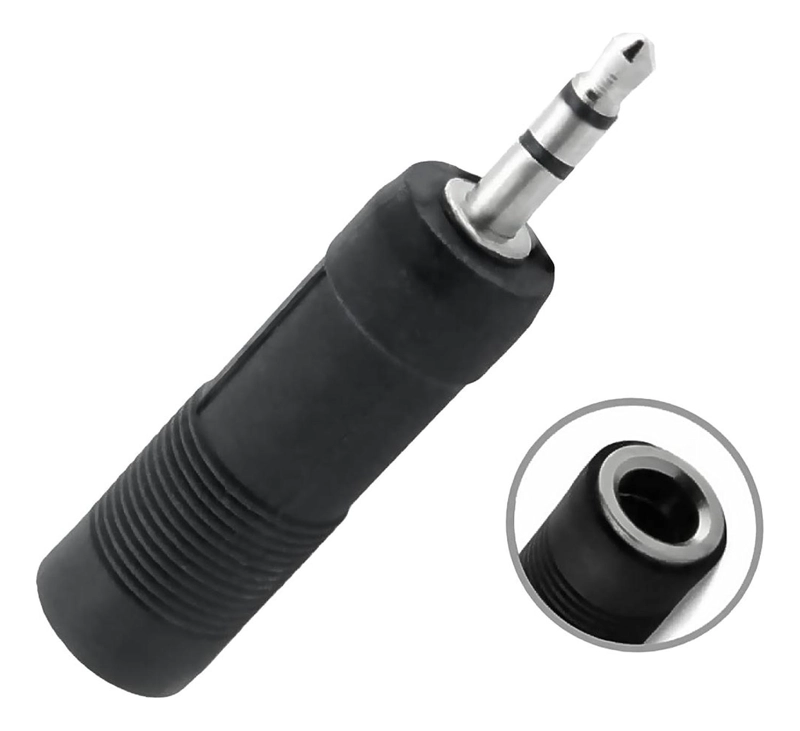 ADAPTADOR PLUG JACK HEMBRA 6.3 MM PLUG JACK MACHO 3.5 MM - 4
