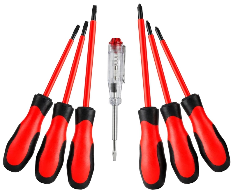 SET DESTORNILLADORES CRUZ PALETA TESTER BUSCADOR DE POLOS 6 DESTORNILLADORES + 1 BUSCA POLOS - 2
