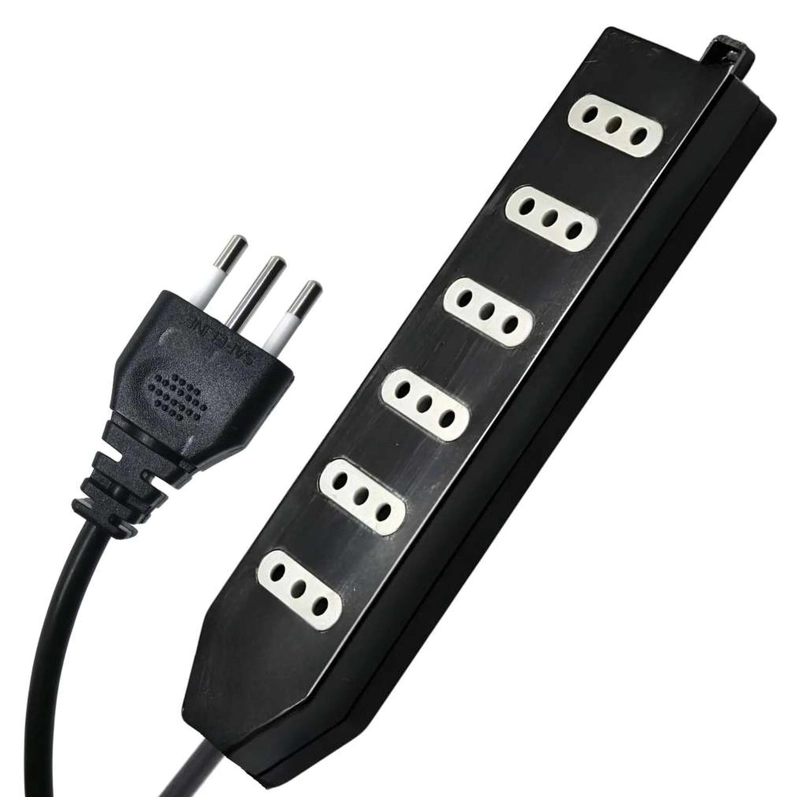 ALARGADOR ZAPATILLA EXTENSION CORRIENTE ENCHUFE 1.5 METROS ME-204B 6 TOMAS - 1
