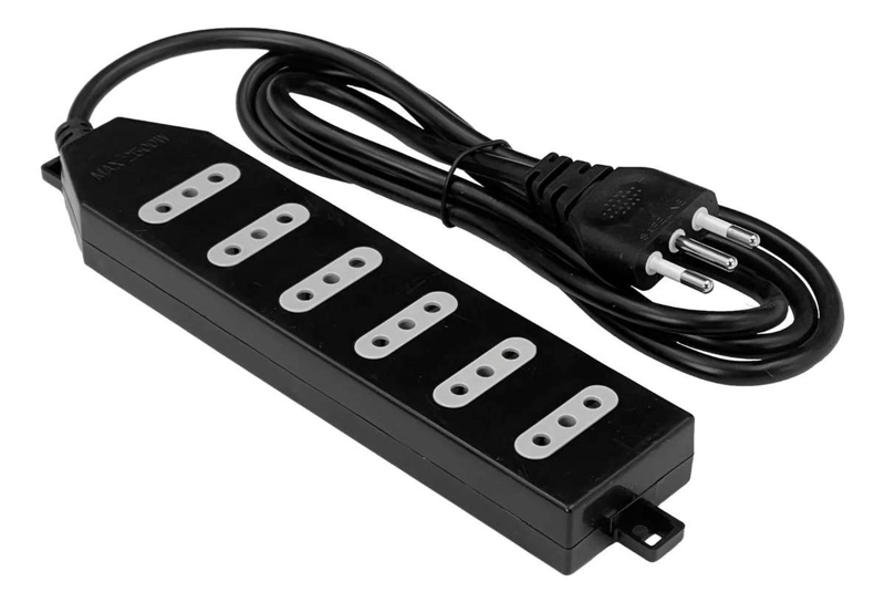 ALARGADOR ZAPATILLA EXTENSION CORRIENTE ENCHUFE 1.5 METROS ME-204B 6 TOMAS - 2
