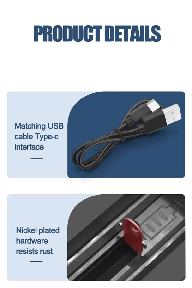 CARGADOR PILA DOBLE BATERIA 18650 14500 RECARGABLE USB MS-5D82H - 5