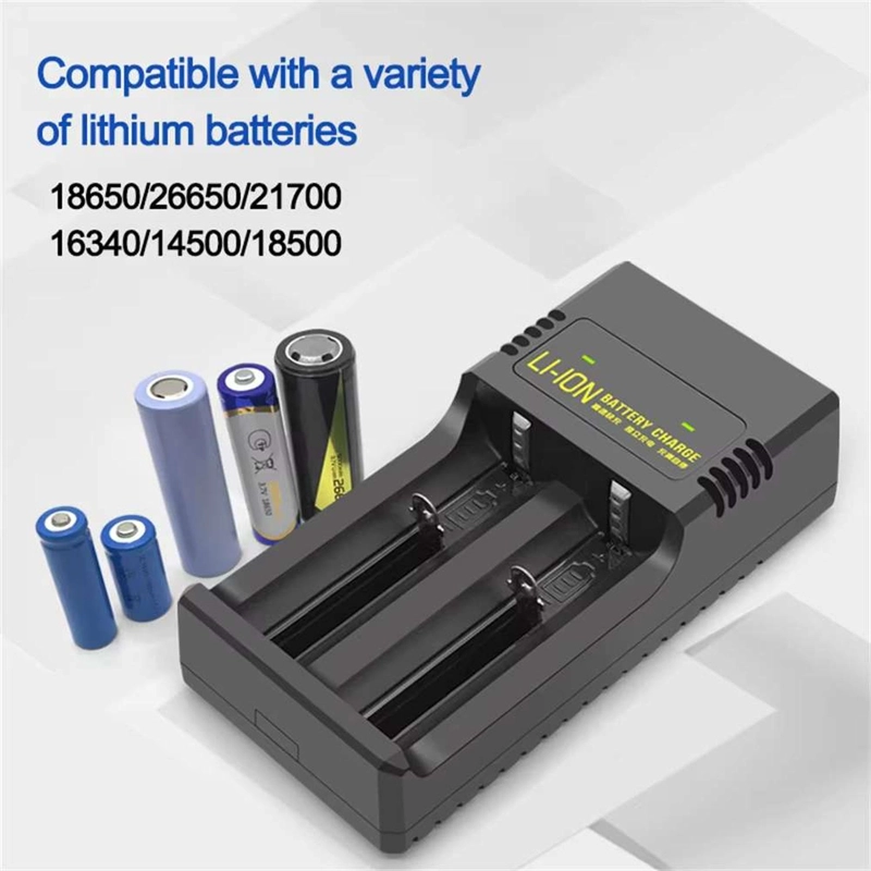 CARGADOR PILA DOBLE BATERIA 18650 14500 RECARGABLE USB MS-5D82H - 7