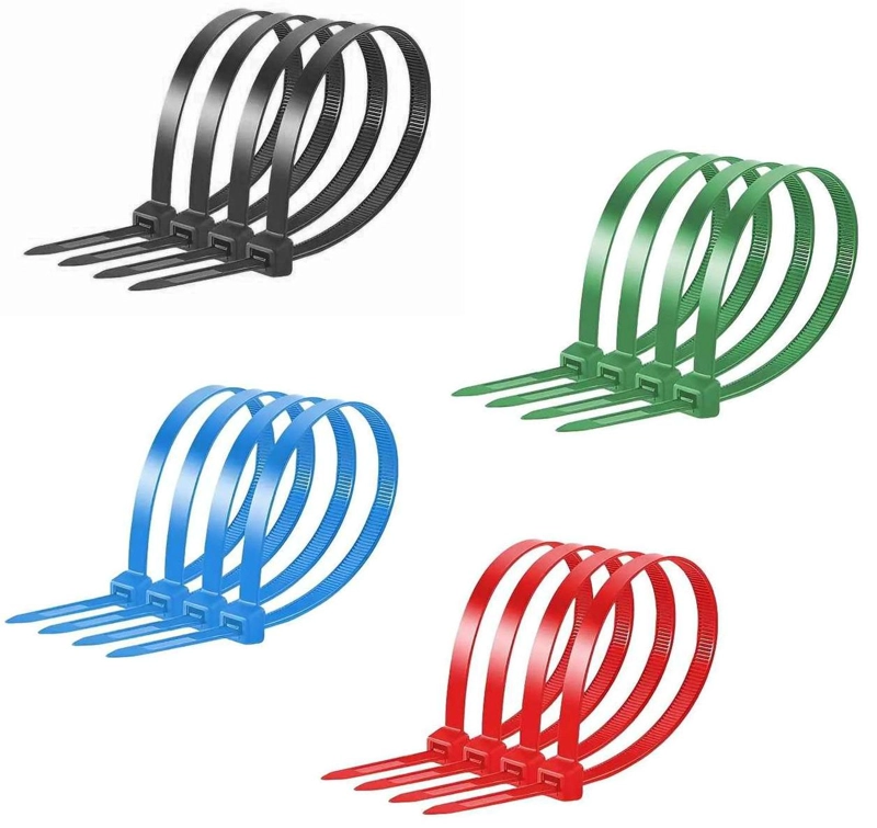 100 AMARRAS PLASTICAS ABRAZADERA BRIDA COLORES 10 CM CABLES ROJO AZUL VERDE NEGRO - 1