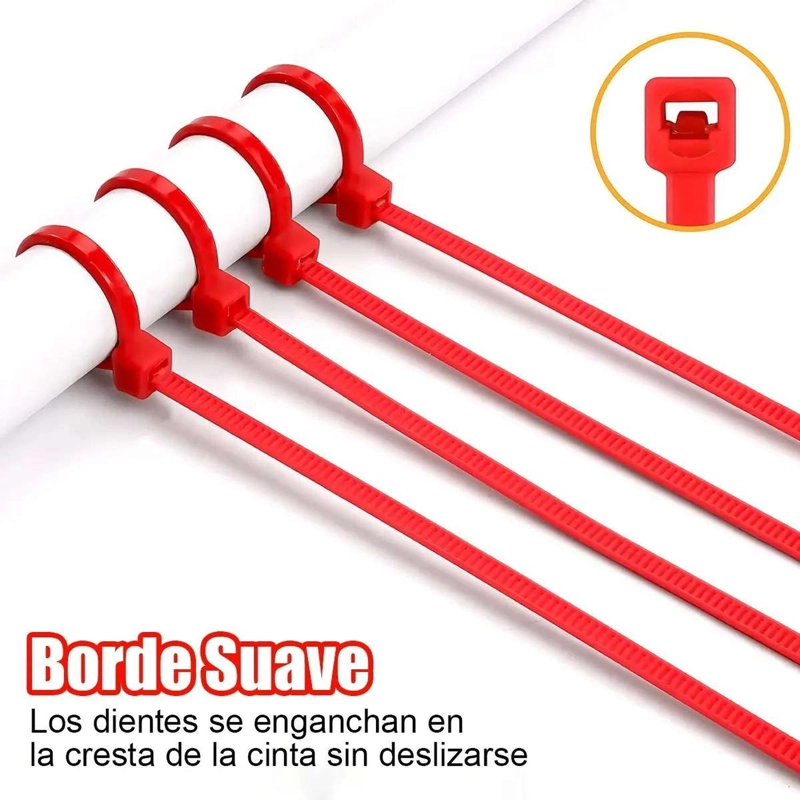 100 AMARRAS PLASTICAS ABRAZADERA BRIDA COLORES 10 CM CABLES ROJO AZUL VERDE NEGRO - 5