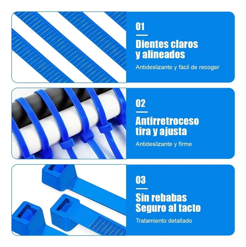 100 AMARRAS PLASTICAS ABRAZADERA BRIDA COLORES 10 CM CABLES ROJO AZUL VERDE NEGRO - 8