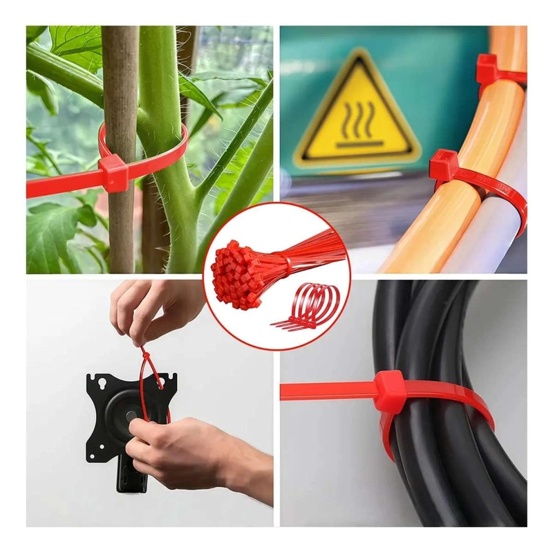 100 AMARRAS PLASTICAS ABRAZADERA BRIDA COLORES 10 CM CABLES ROJO AZUL VERDE NEGRO - 9