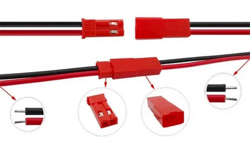 3X CABLE CONECTOR JST MACHO HEMBRA 2 PIN TIRA LED BATERIA MULTICOLOR 3X - 7