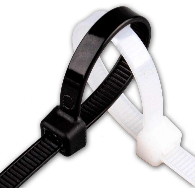 50X AMARRAS PLASTICAS 20 CM PARA CABLES TRILLAJE BLANCA NEGRO 25 NEGRAS - 25 BLANCAS - 2