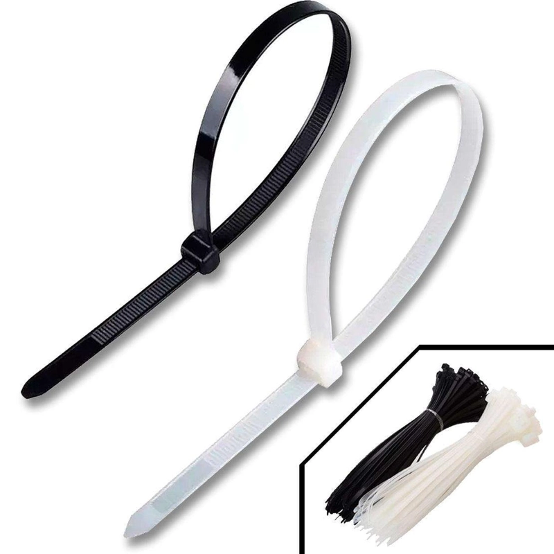 50X AMARRAS PLASTICAS 20 CM PARA CABLES TRILLAJE BLANCA NEGRO 25 NEGRAS - 25 BLANCAS - 3