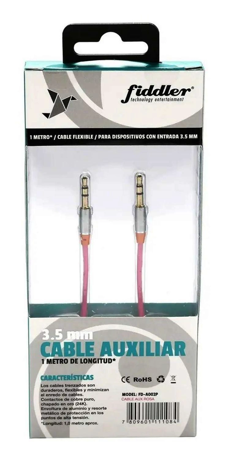 CABLE AUXILIAR AUDIO MINI PLUG JACK 3.5MM PARLANTE RADIO MP3 FD-A002P - 3