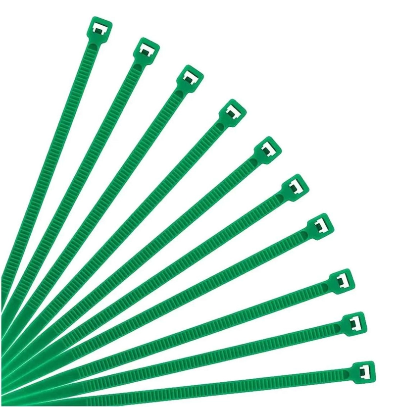 25X AMARRAS PLASTICAS VERDE 20 CM PARA CABLES TRILLAJE 20 CENTIMETROS - 6