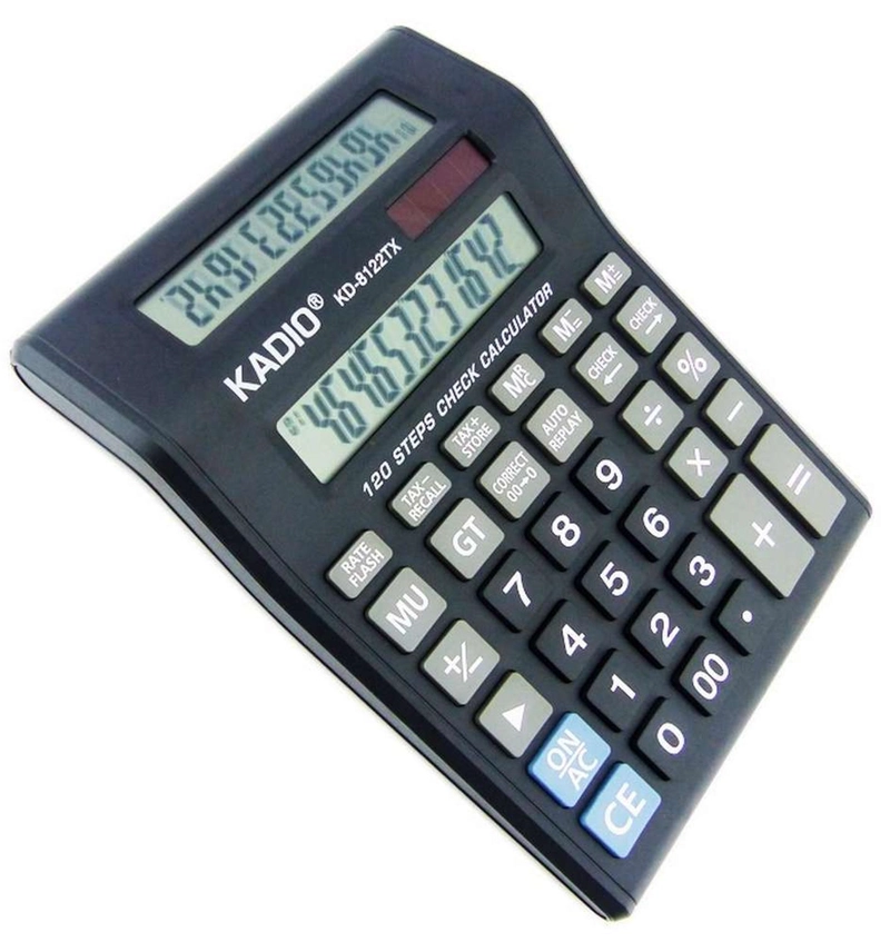 CALCULADORA DOBLE PANTALLA LCD A PILA COMERCIO NEGOCIO OTROS KADIO-8122 - 1