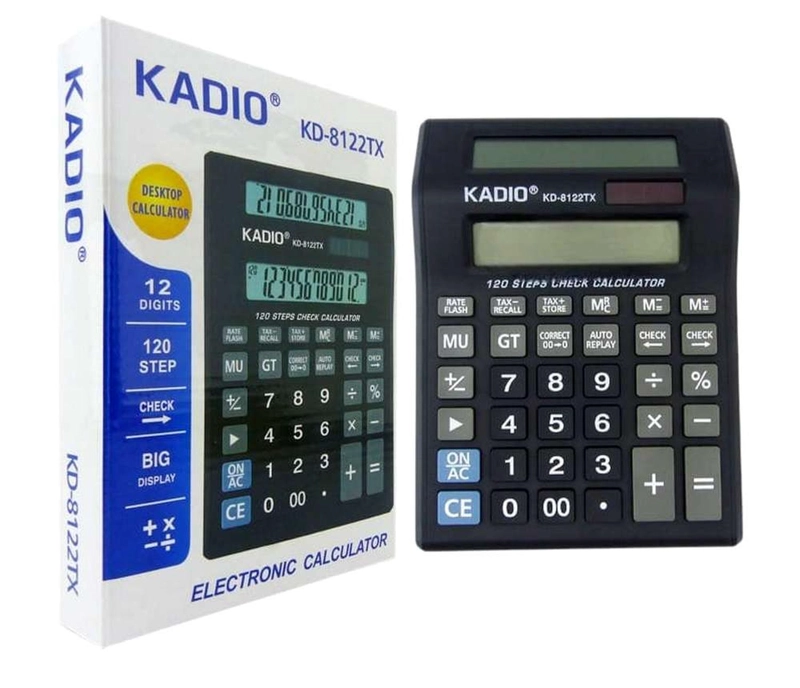 CALCULADORA DOBLE PANTALLA LCD A PILA COMERCIO NEGOCIO OTROS KADIO-8122 - 5