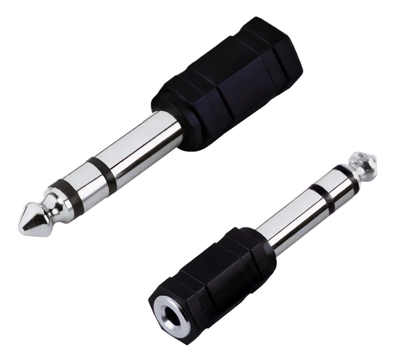ADAPTADOR DE AUDIO JACK HEMBRA 3.5MM A PLUG MACHO 6.3 MM - 1