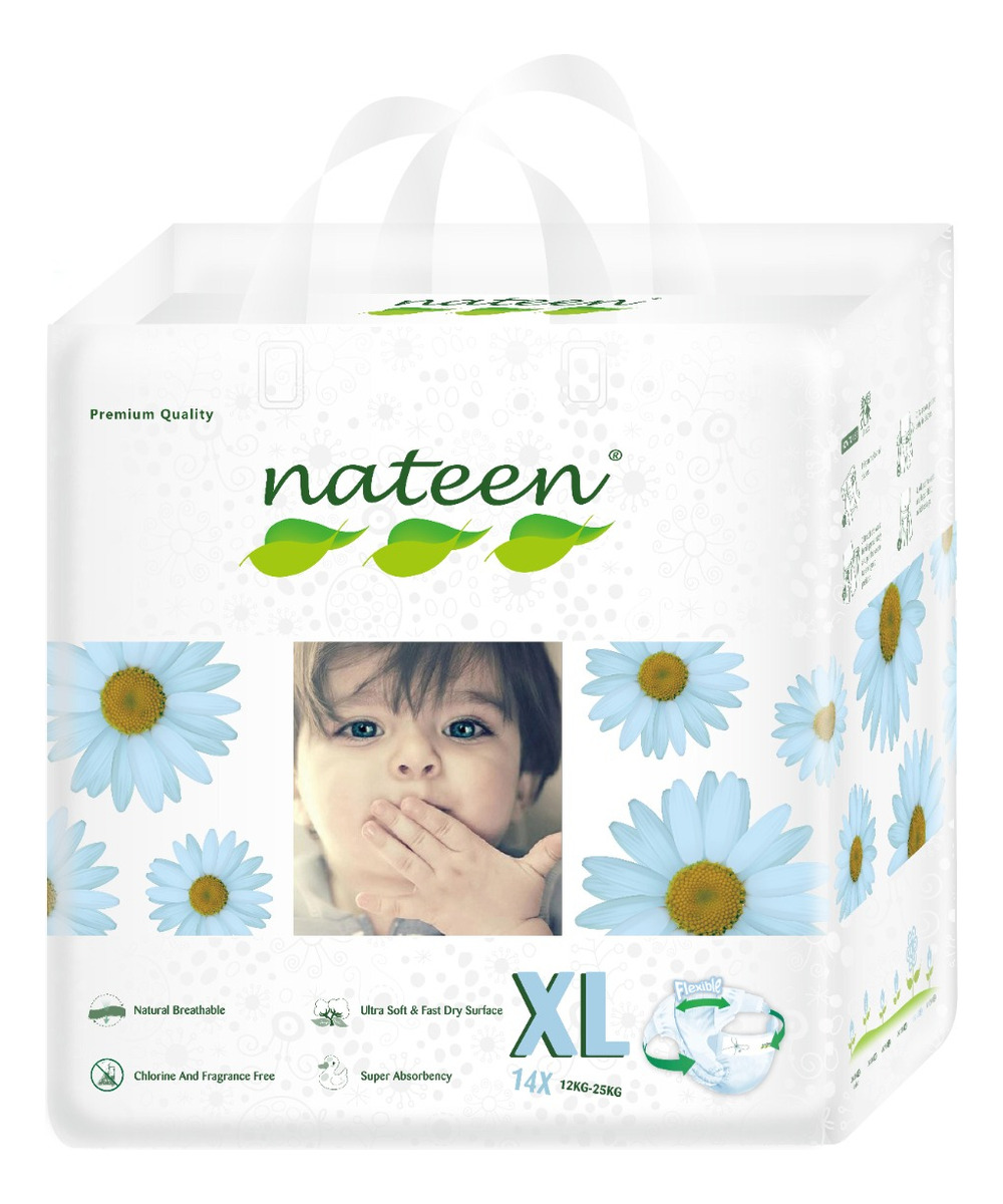 PAÑALES NATEEN PREMIUM ECOLÓGICOS BEBE XL 14 UNIDADES - 1