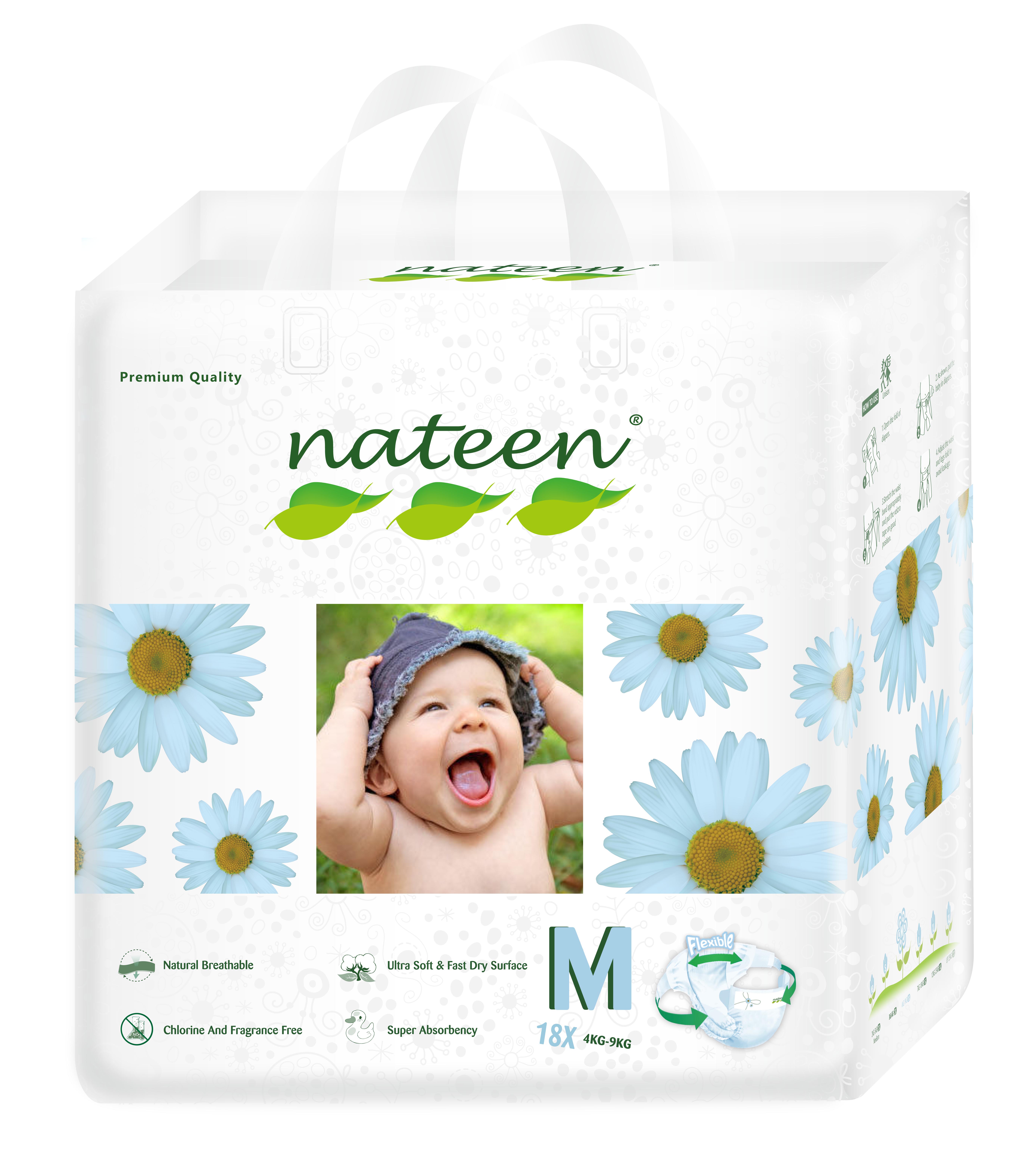 PAÑELES NATEEN ECOLÓGICOS PREMIUM M 18 UNIDADES - 1