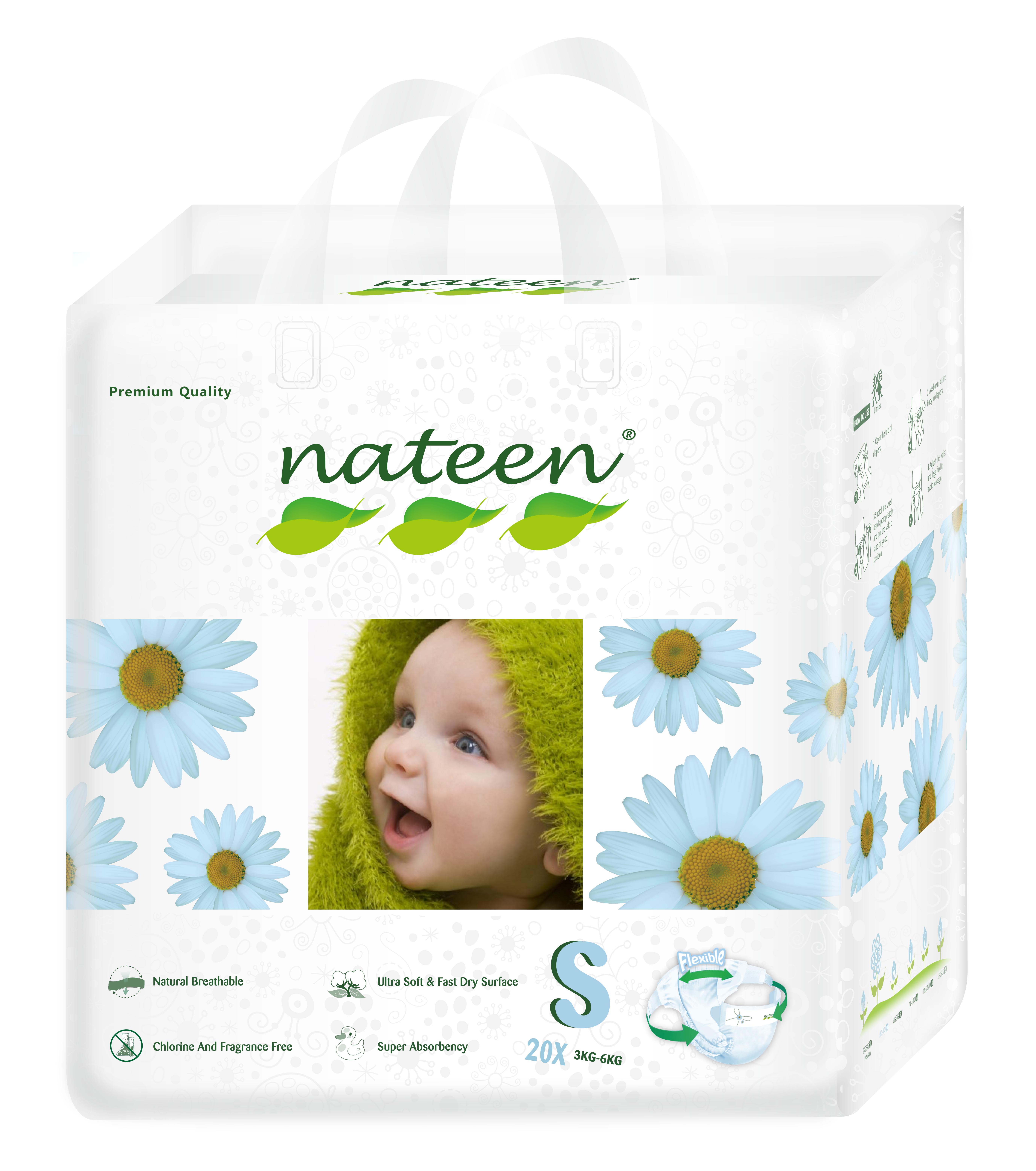 PAÑELES NATEEN ECOLÓGICOS PREMIUM S 20 UNIDADES - 1