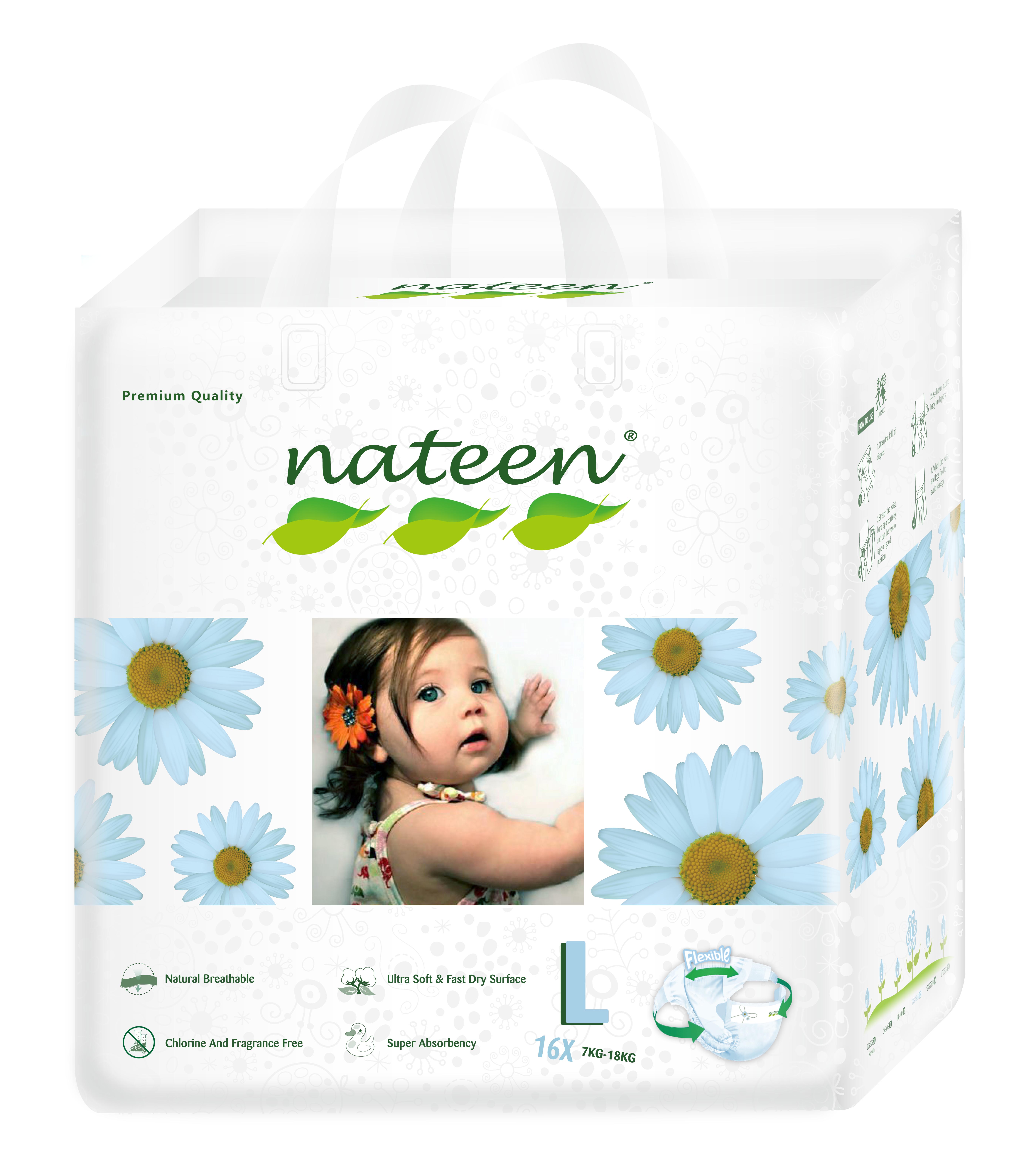 PAÑELES NATEEN ECOLÓGICOS PREMIUM L 16 UNIDADES - 1