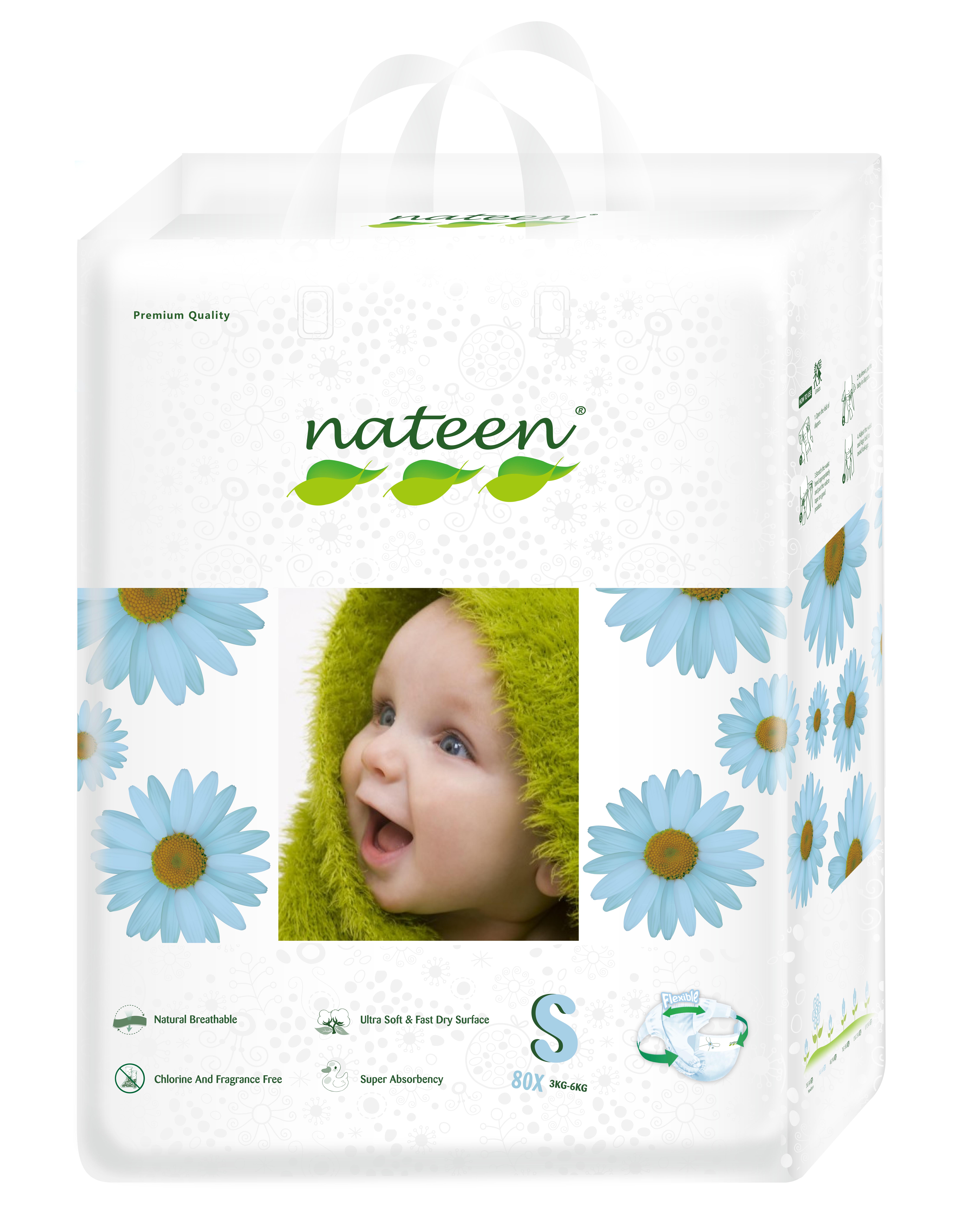 PAÑELES NATEEN ECOLÓGICOS PREMIUM S 80 UNIDADES - 1