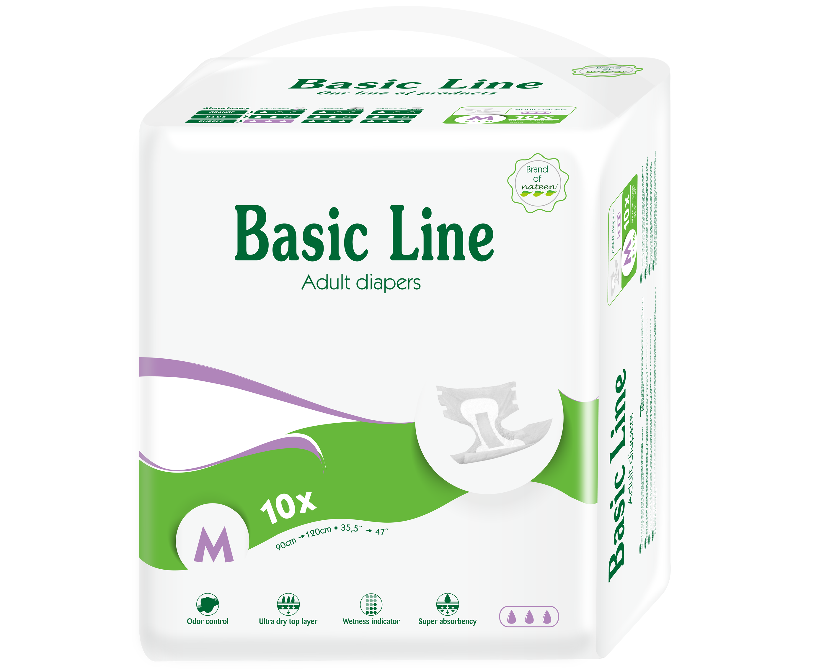 PAÑAL ADULTO BÁSICO PURPLE TALLA M - 10 UN - 1