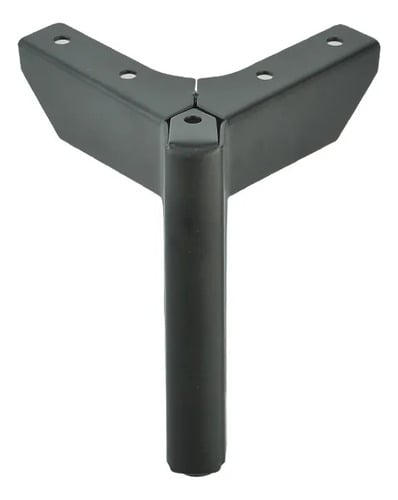 PATAS METALICAS PARA MUEBLES CON PLACA DE 12 CM - PACK 4 - COLOR_80: ACERO