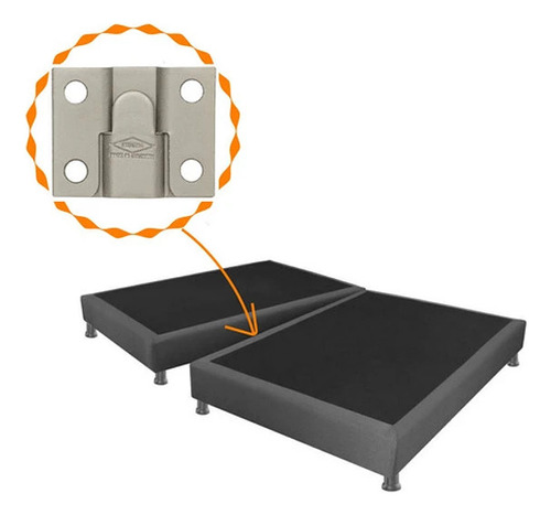 UNIONES METALICAS MEDIANAS PARA CAMAS Y SILLONES ( 2 PARES) - COLOR_80: GRIS - 1