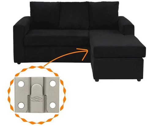 UNIONES METALICAS MEDIANAS PARA CAMAS Y SILLONES ( 2 PARES) - COLOR_80: GRIS - 3