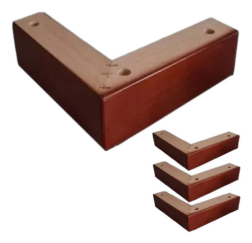 PATA PARA CAMA EUROPEA BAJA TIPO L (4,5 CM)(PACK 4 UNIDADES) - COLOR_80: CAFE_CLARO