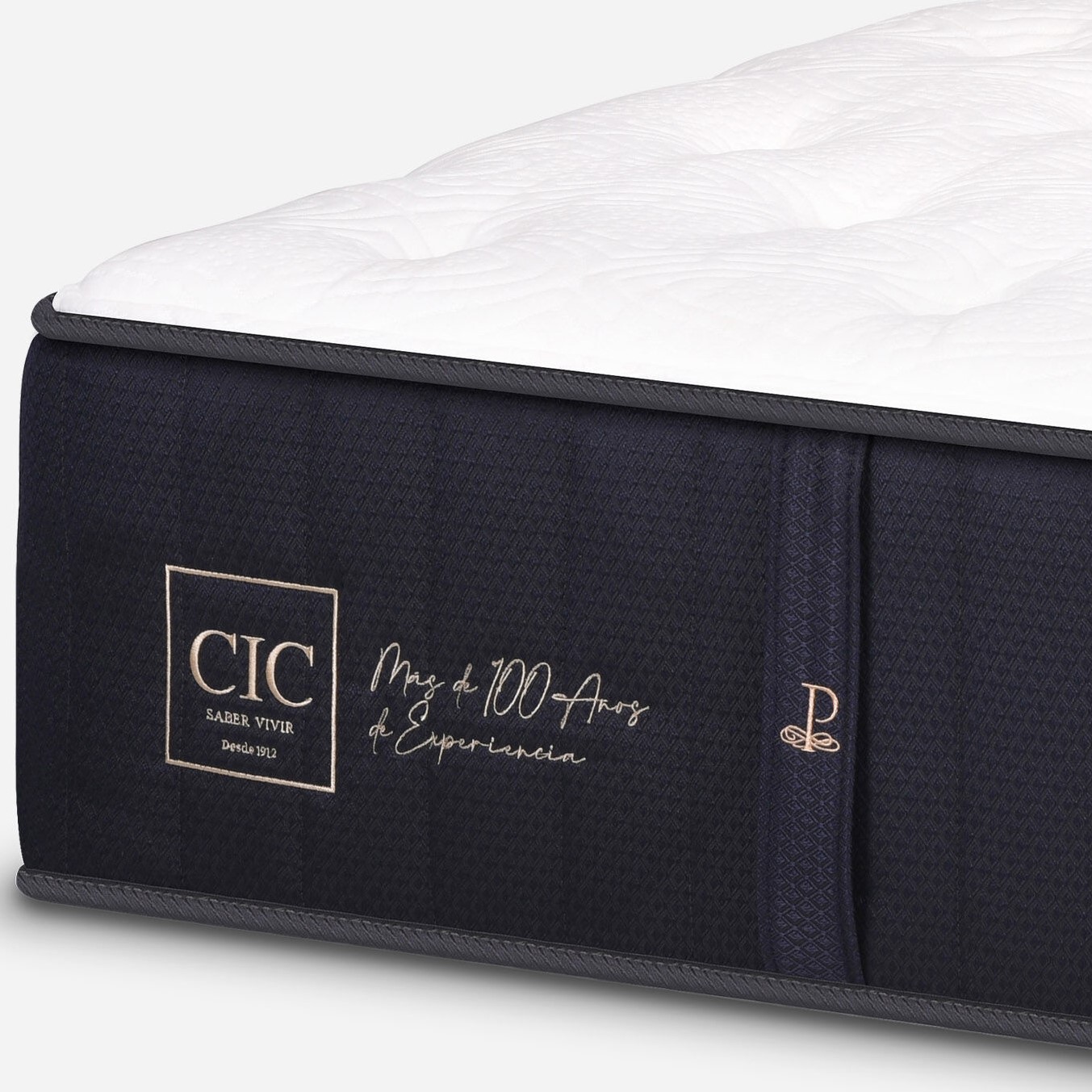 CAMA TRADICIONAL 2 PLAZAS + COLCHON PREMIUM CIC + RESPALDO / LARGO 200 CM / PATAS DE METAL 15 CM - 5