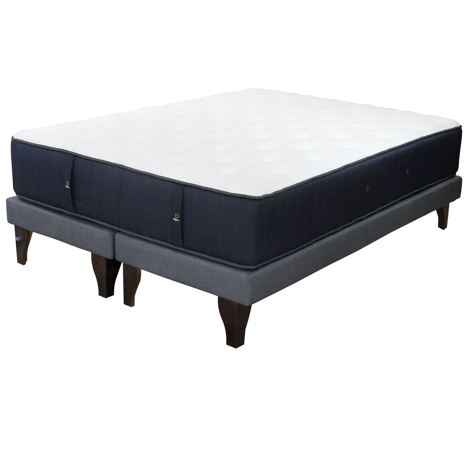 CAMA TRADICIONAL 2 PLAZAS + COLCHON PREMIUM CIC + RESPALDO / LARGO 190 CM / PATAS DE MADERA 19.5 CM - 2