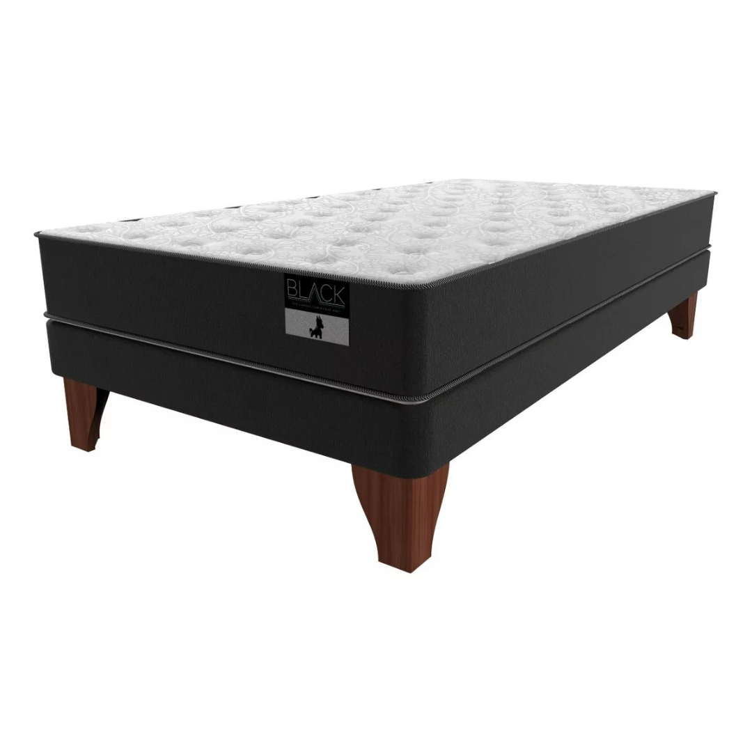 CAMA DE 1.5 PLAZA MODELO BLACK LARGO 190 CM - 1