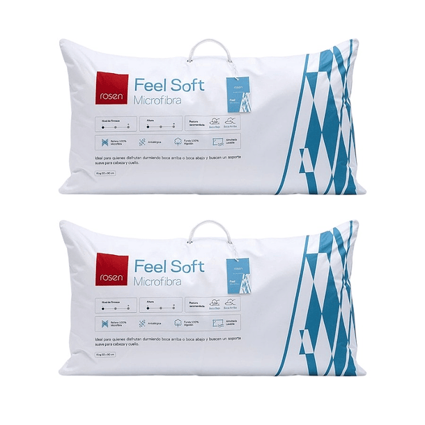PACK 2 ALMOHADAS SOFT MICROFIBRA 50 X 90 - ROSEN - 1