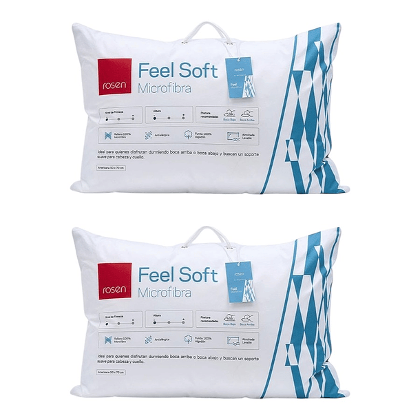 PACK 2 ALMOHADAS SOFT MICROFIBRA 50 X 70 - ROSEN - 1