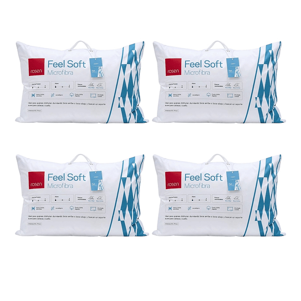 PACK 4 ALMOHADAS SOFT MICROFIBRA 50 X 70 - ROSEN - 1